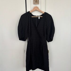 Mango Black Textured Dress